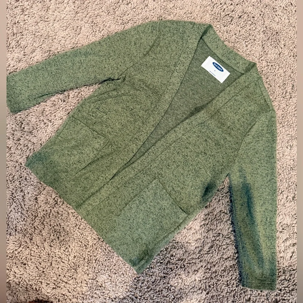 Old Navy Green Open-Front Knit Cardigan